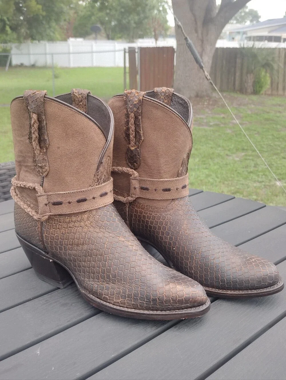 Tony Lama Espresso Bernadette Western Boots Size 7 Round Toe